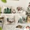 Merry Christmas Trees, Reindeer & Snowflake Throw Pillow Covers, 18x18 Inch Red Berries Holiday Cushion Cases for Sofa & Couch, Set of 4